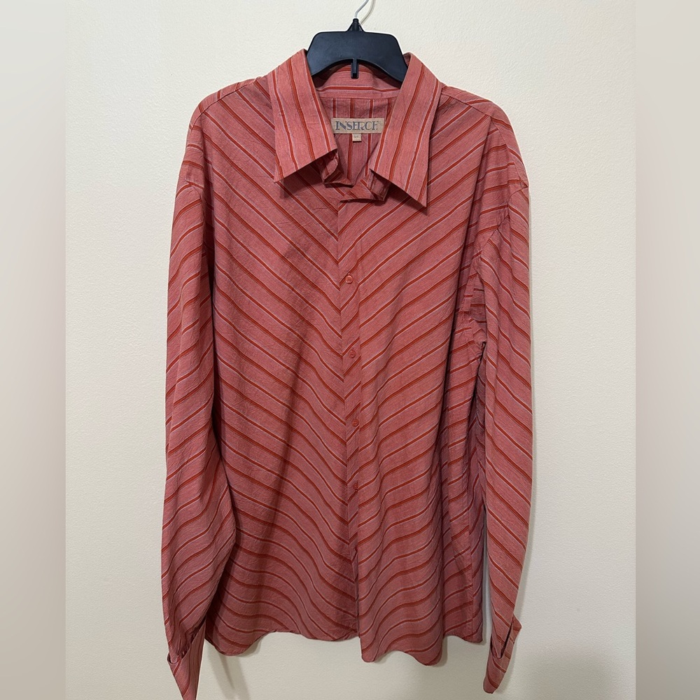 INSERCH Dress Shirt with Chevron Stripes and Classic Collar‎